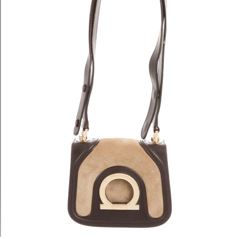 Salvatore Ferragamo Leather With Suede Saddle Crossbody Bag